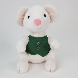Wishpets Samson the Mouse Plush White Stuffed Animal Green Fleece Vest 2017‎ 11"